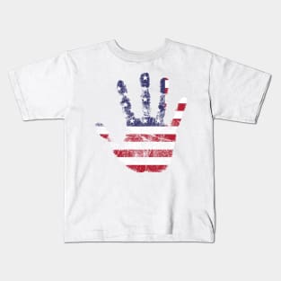 American Flag Handprint Stencil Kids T-Shirt